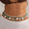 SHIXIN 3Pcs/Set Boho Rice Beads Waist Chain for Women Fashion Acrylic Starfish Conch Belly Chain Summer Sexy Bikini Body Jewelry
