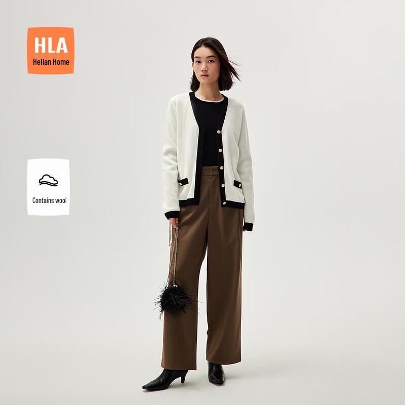 HLA Women s V-Neck Wool Blend Cardigan L