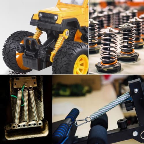 JUTOSU Sada pružin, 200 kusů, 20 typů, Tlačné pružiny, Tažné pružiny, Vinuté pružiny, Vybírací nástroj, Včetně úložného pouzdra, Ideální pro DIY opravy