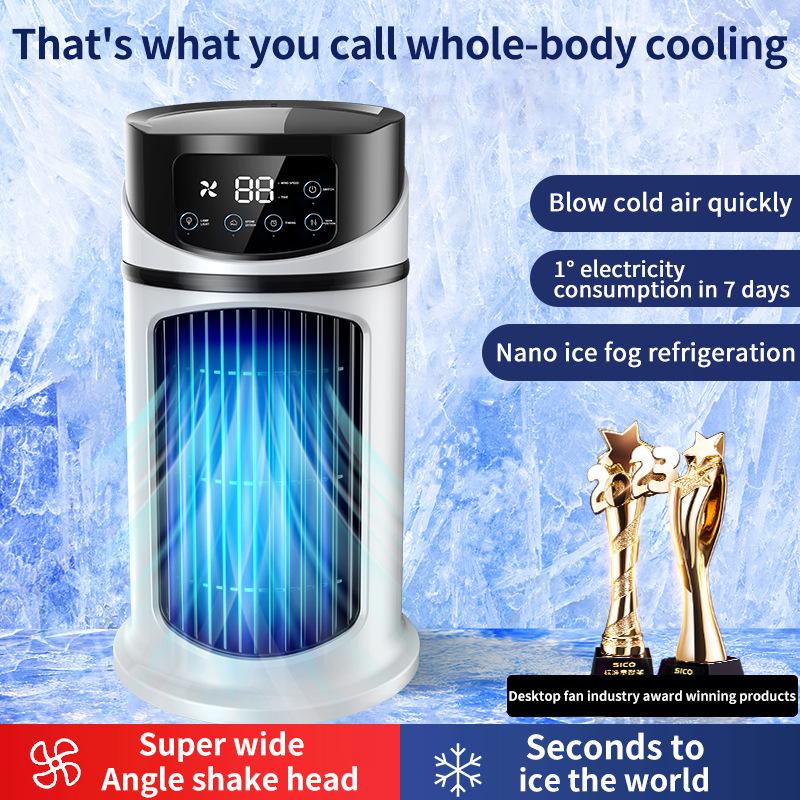 USB-powered Water-cooled Spray Fan with Strong Wind Power, Quiet Operation and LED Lighting. Suitable for Office and Dormitory Use. General-purpose.