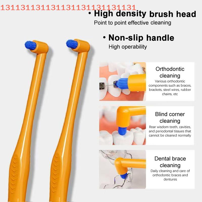 Orange Interdental Brush with Small Head Soft Detail Cleaning Inclined Design for Deep Oral Cavity Cleaning