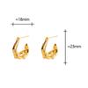 PONYKISS  Sterling Silver 18K Gold Irregular Folded Letter C Stud Earring for Women Trendy Fine  Personality Accessory