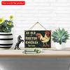 2D Flat Wooden 30*20cm Vintage "An Old Rooster" Wooden Wall Sign Rustic Farmhouse Decorative Plaque with Flax Rope Hanger for Home, Bar, Cafe, Office