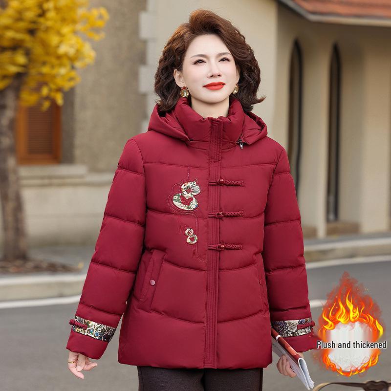 Manteau d'hiver chaud en coton doublé de polaire pour femmes de 40 à 60 ans