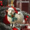 2D Acrylic Christmas Animal Pendants Horse Cat Dog Xmas Tree Drop Ornaments Decorations Christmas Eve Hangings Party Supplies