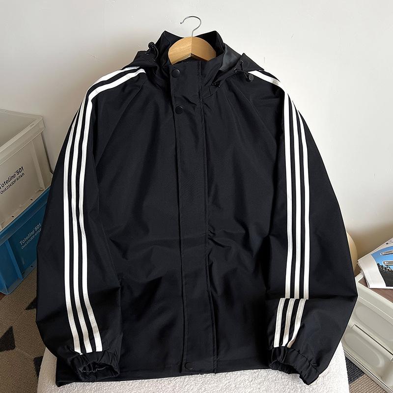 

Полосатая куртка мужская с капюшоном весенне-осенняя новая куртка мужская повседневная мужская свободная универсальная верхняя одежда для мужчин 4XL