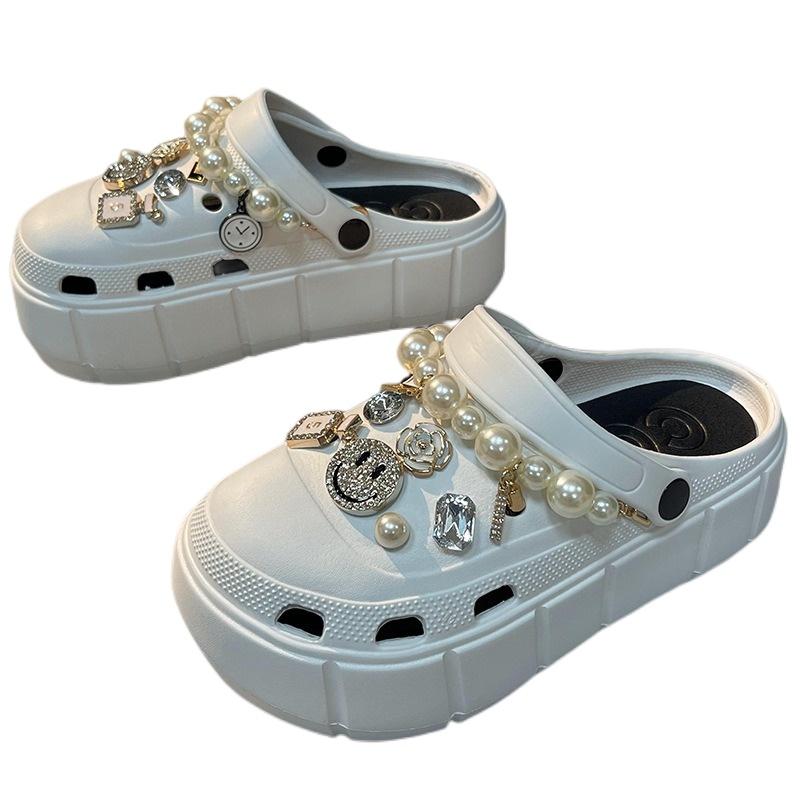 Thick Women Pearl Sole Sandal Breathable Fashion Shoes Eva Accessories Diy