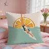 Summer Surfing Ins Art Cushion Cover Square Short Plush Pillow Case Living Room Sofa Home Decor Funda X