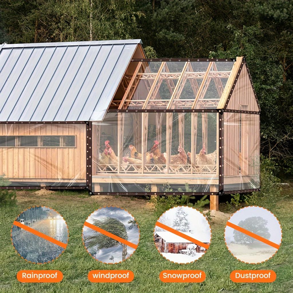 Multifunktionale Wasserdichte Transparente Plane mit Versiegelung - Für Außengärten, Camping, Hofzäune, Hühnerställe, Pflanzenschutz und Autoabdeckungen.