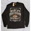 Harley-Davidson 'Wanted' férfi hosszú ujjú póló, kerek nyakkal, puha, rugalmas anyagból, hétköznapi felső