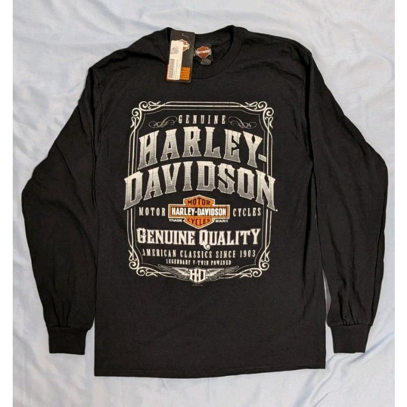 Harley-Davidson 'Wanted' Herren Langarm-T-Shirt, Rundhalsausschnitt, weicher Stretchstoff, lässiges Oberteil XL gray