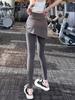 Women's Plus Size 2025 Shark Pants: Fake Two-Piece Long Sports Pants with Velvet Thickening – Perfect for Autumn/Winter Yoga and Fitness Skirt Style.