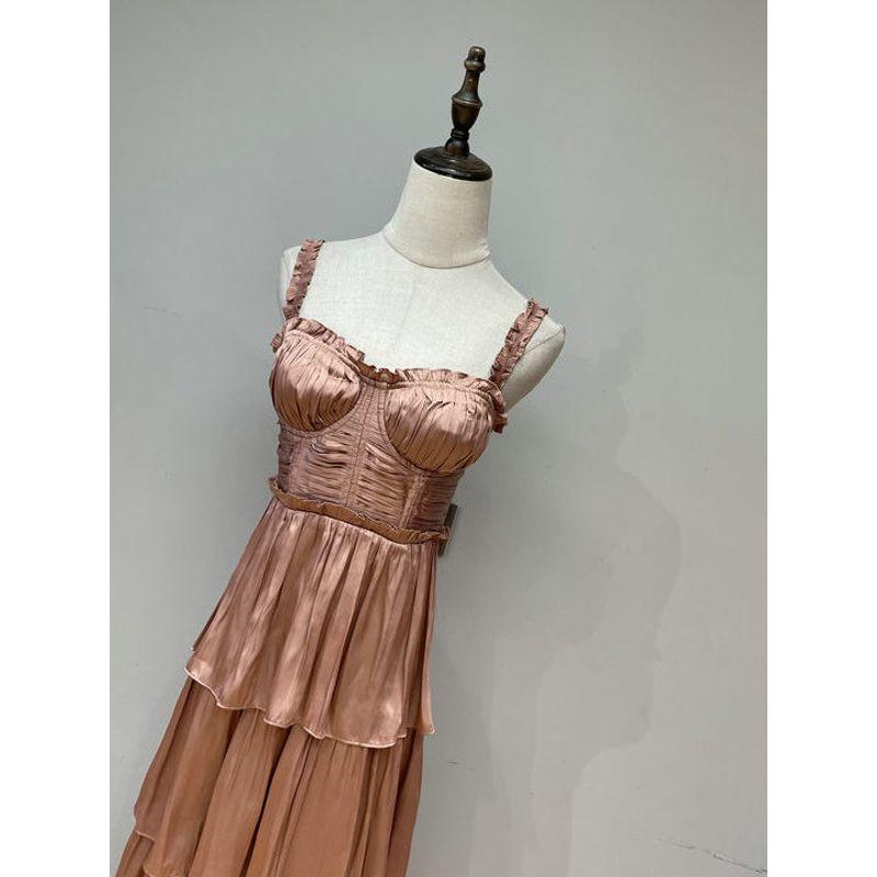 Spring and Summer New American Single ASTR Girl Tea Party Romantic Elegant Sling Cake Skirt Temperament Dress