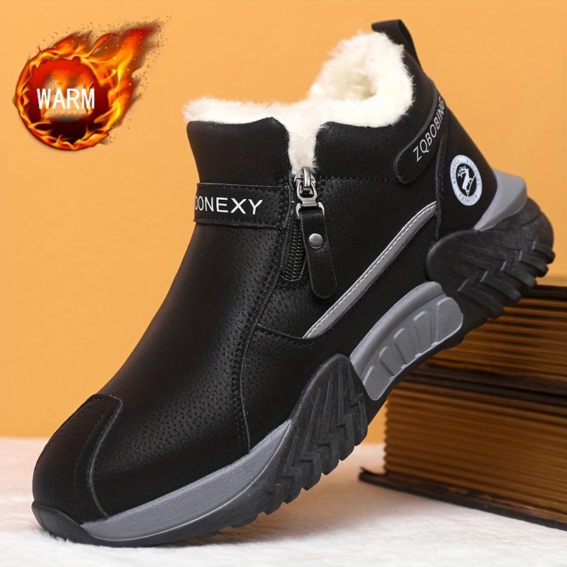 Men Winter Snow Boots, Simple and Fashionable In Solid Colors of Gray,  Pull-On Design for Easy Wear,  Lined for Warmth and Comfort