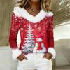 Long Sleeve Shirts For Women Cute Tops Christmas Prints Tees Blouses Casual Plus Size Basic Tops Pullover
