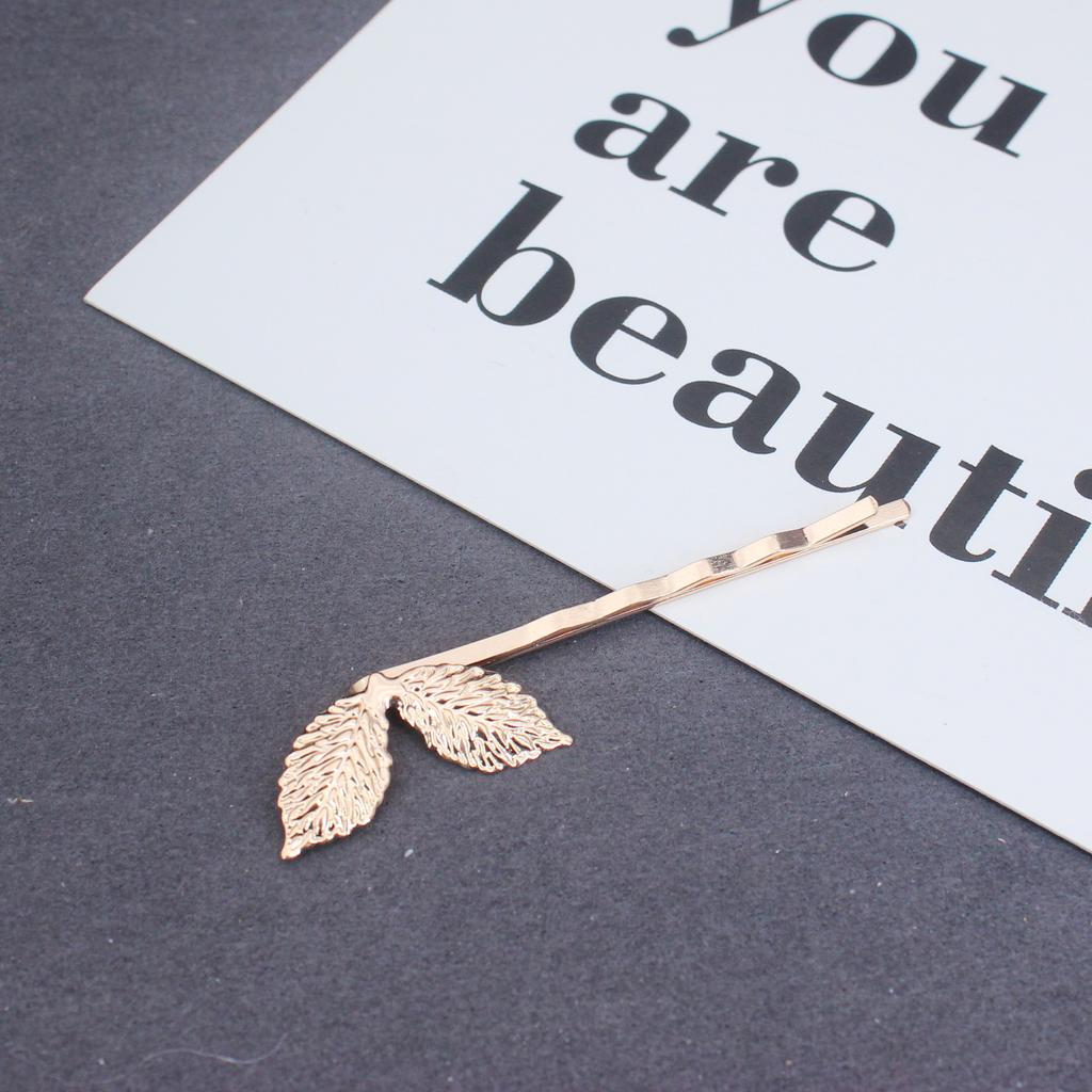 2PCS Metal Vintage Hair Pin Clip for Women/Girl Headwear Gold Color Leave Hairpins Barrettes Styling Hair Accessories Gifts