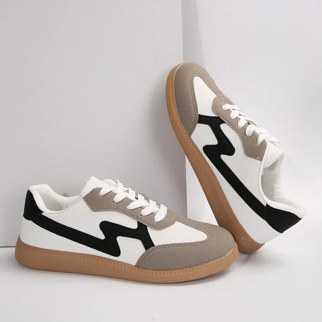 Fashion 2024 Autumn New Fashion Flat Casual Shoes Lace-up Student Sports Women German Training Retro Board Shoes