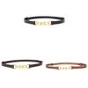 Womens Genuine Leather Belt With Geometric Buckle For Outdoor Casual Wear