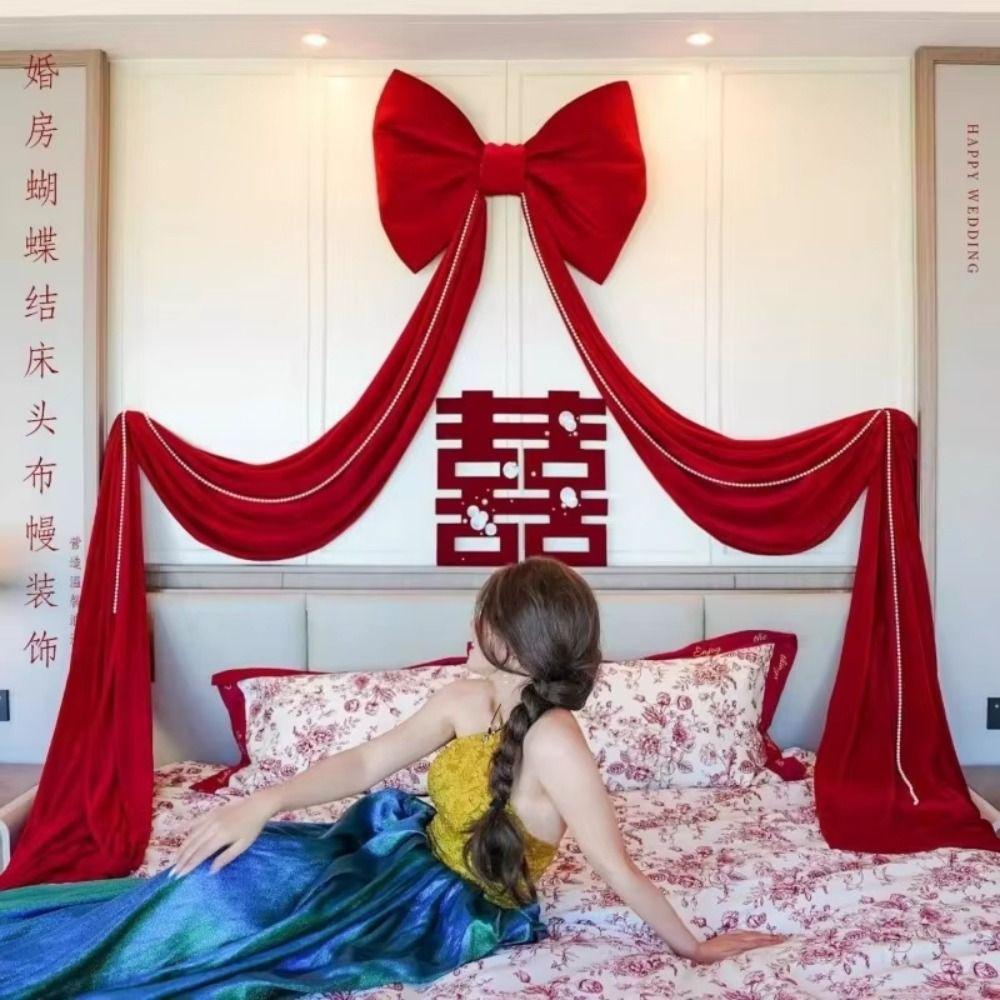 Oversized Christmas Giant Bow Handcrafted Ribbon Wall Decor Creative Large Bow Backdrop Room Decor