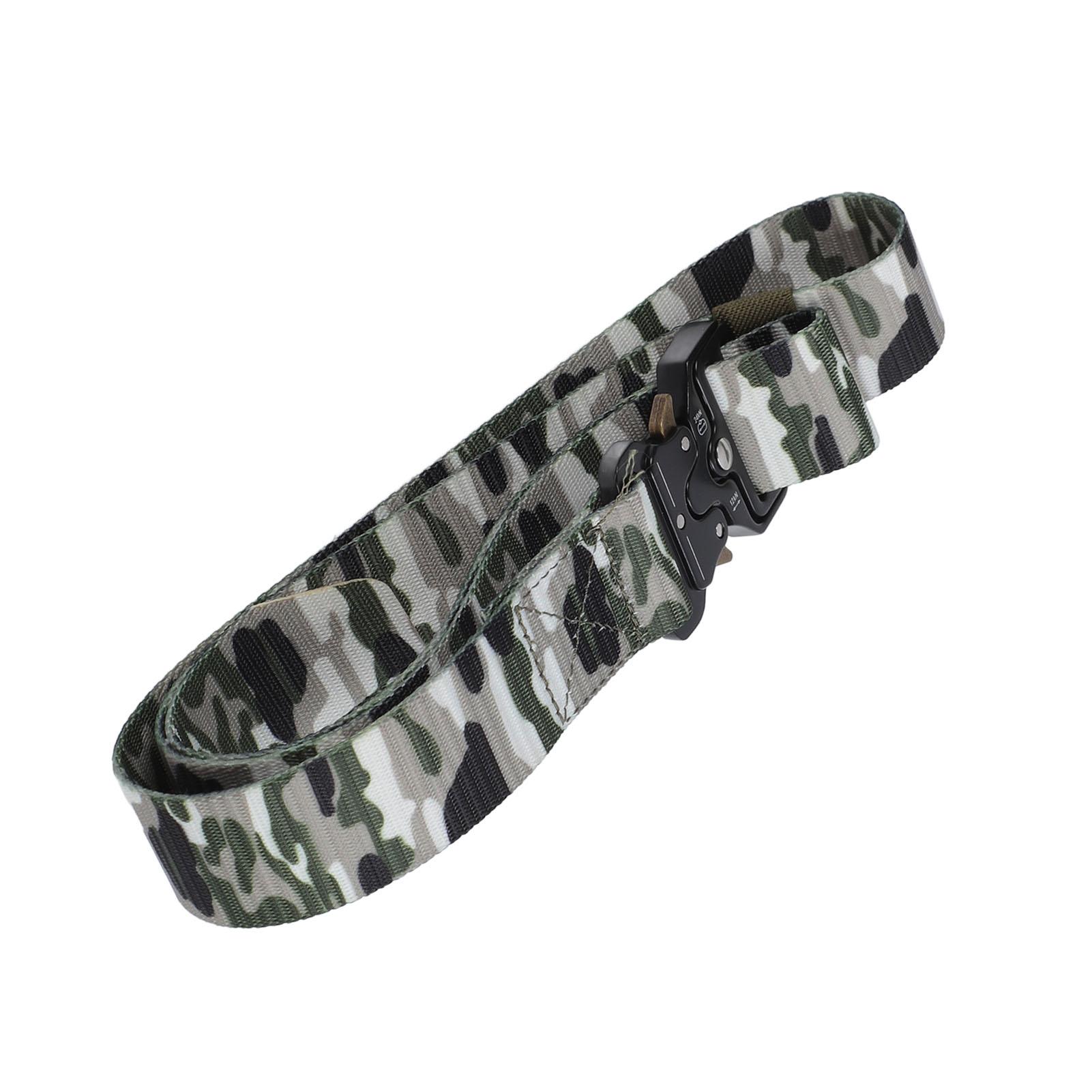 

Military Belt Adjustable Breathable Nylon Camouflage Men Belt for Outdoor Sports Travel Green зелений