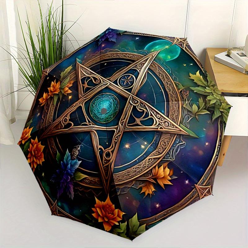 1pc Mystic Pentagram Enchanted Automatic Open/CloseUmbrella,Compact Umbrella for Men & Women Day Gift.C046