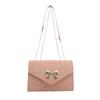 Textured bag women's 2025 new bow chain shoulder bag foreign style personality trendy crossbody commuter small square bag