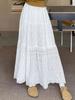 New Spring/Summer Women's French Work Patchwork Embroidery Waistband Slimming Mini Skirt for Petite Girls White