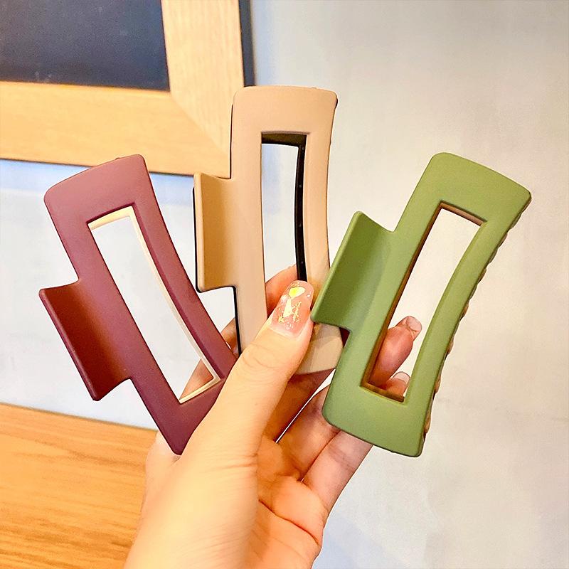 New Fashion Matte Non-slip Square Hair Claws Elegant Simple Strong Hair Clip Ladies Girls Barrettes For Women Hair Accessories Headwear