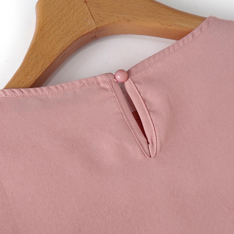 ZANZEA Damen Sommer Rundhals Halbarm Blusen