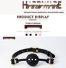 Men's Small Silicone Cowhide-Style Gag Ball with Breathable Hole for Deep Throat Comfort