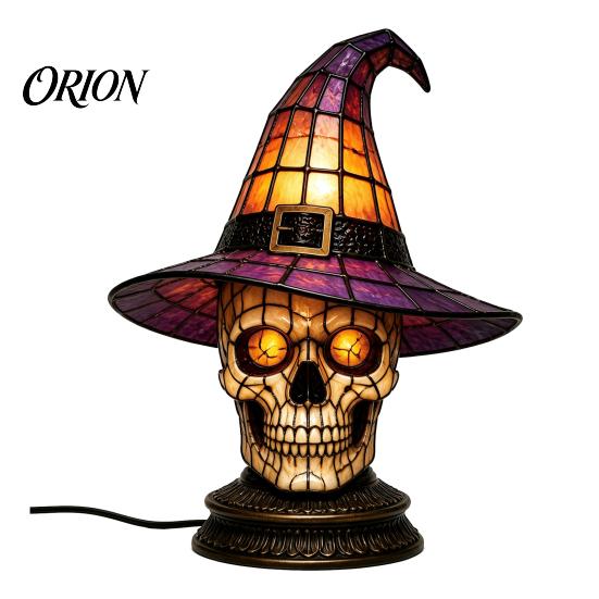 Atmosphärische Beleuchtung für Schlafzimmer Schwarze Katze Hexenhut Tischlampe, mit verträumtem lila Licht, dunkle Ästhetik Gothic Ornament Retro Halloween Ornament,