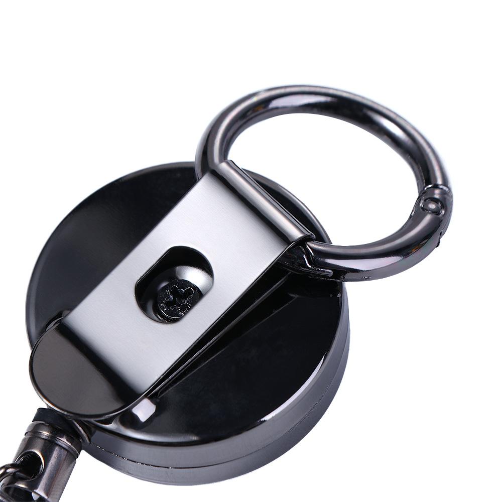 Wire Rope Elastic Keychain Retractable Badge Reels Key Chain Ring Pull Keyring ID Card Badge Holder