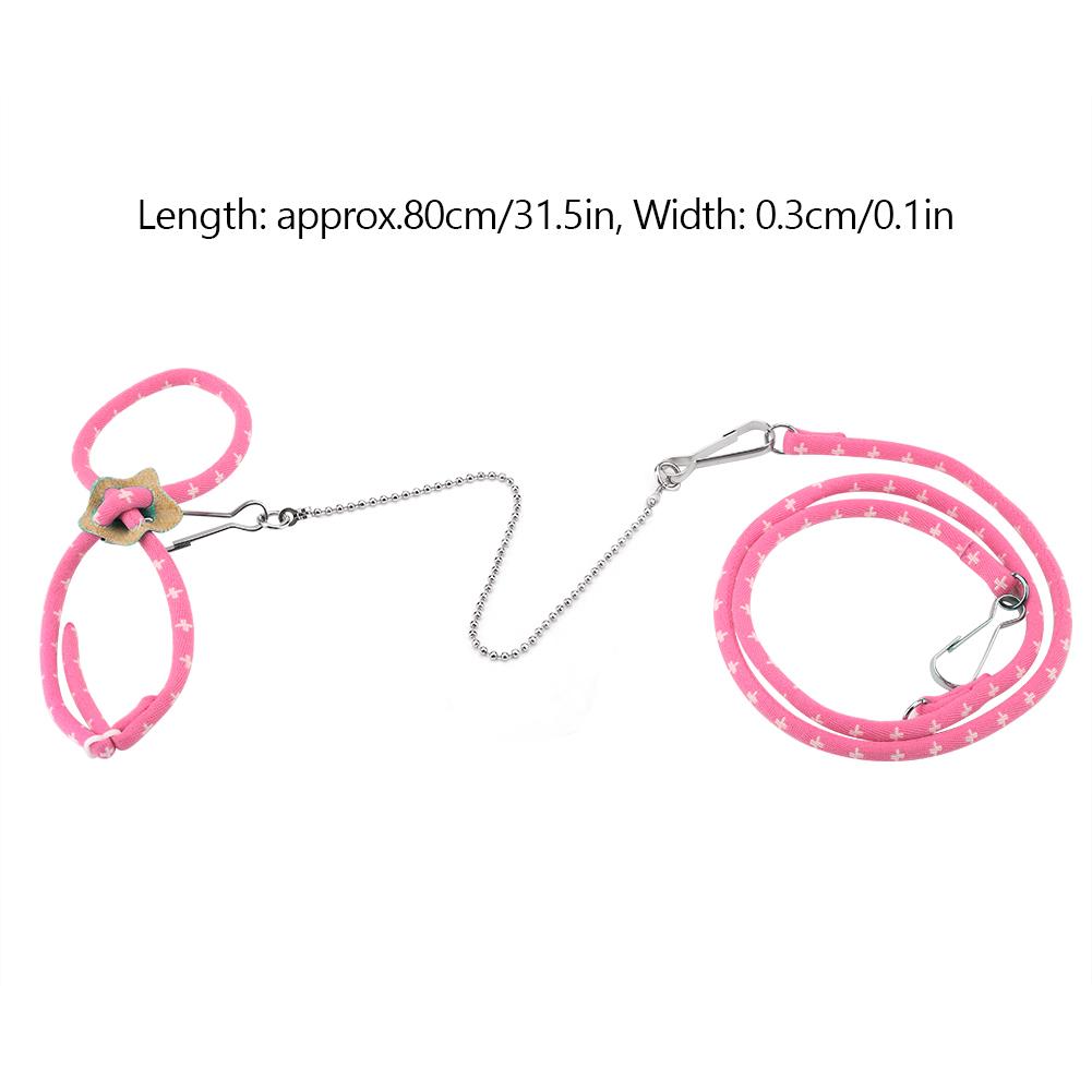 Haustier Hamster Verstellbares Geschirr Kleine Ratte Maus Trainingsleine mit Finderglöckchen(Rosa)