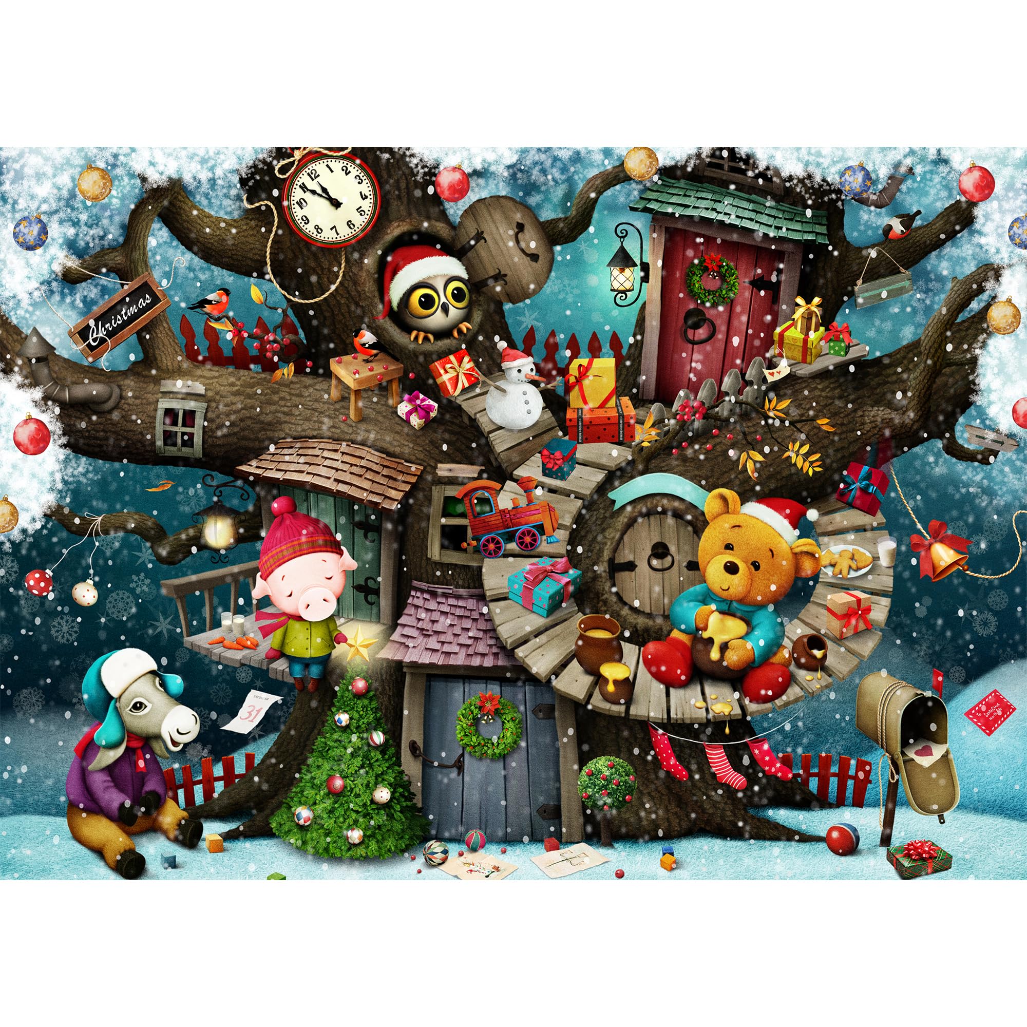 

MISITU Jigsaw Landscape Stylish Christmas Tree House x 70 1000-Piece Puzzle, Painting, Christmas, Animals, Cute, Fantasy, Gift, Birthday, Anniversary, белый