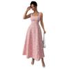 Maxi Dresses Sleeveless Square Neck A Line Sun Dress with Fitted Waist Elegant Party Cocktail Beach Dress for Ladies