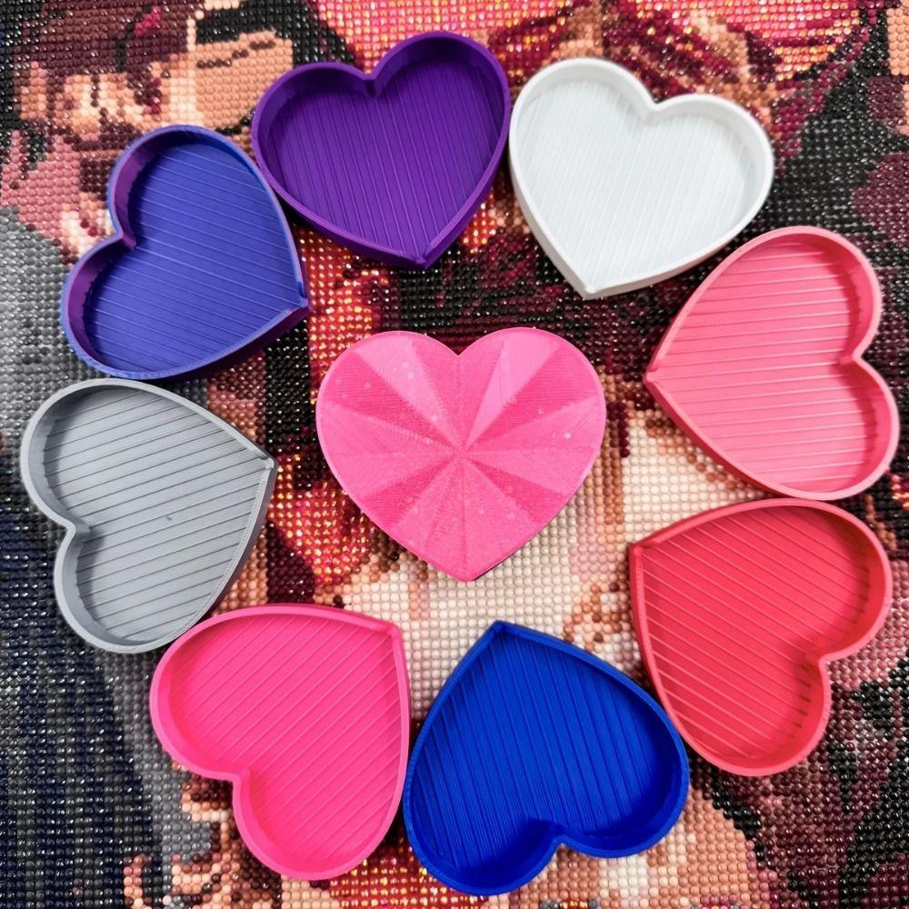 DIY Craft 3D Love Diamond Painting Tools Trays Heart-shaped Plastic Diamond Painting Tray Storage Box Embroidery Beads Organizer