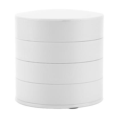 Rotatable Jewelry Organizer 4 Layers 360 Degree Rotation Dustproof Round Jewelry Box with Lid for