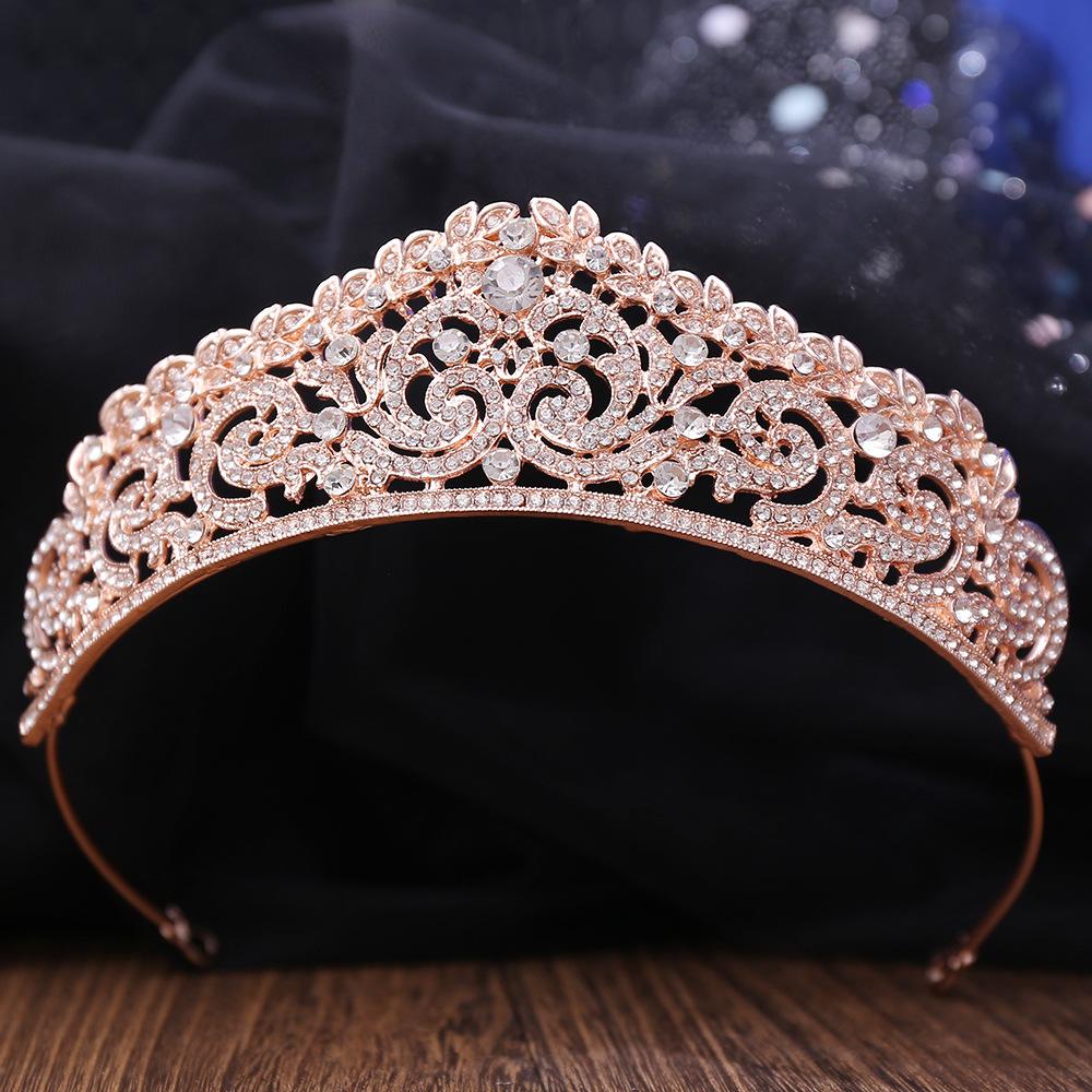 Neue Brautkopfbedeckung, exquisite Strasskrone Braut Prinzessin Krone Hochzeitszubehör Krone Haarschmuck