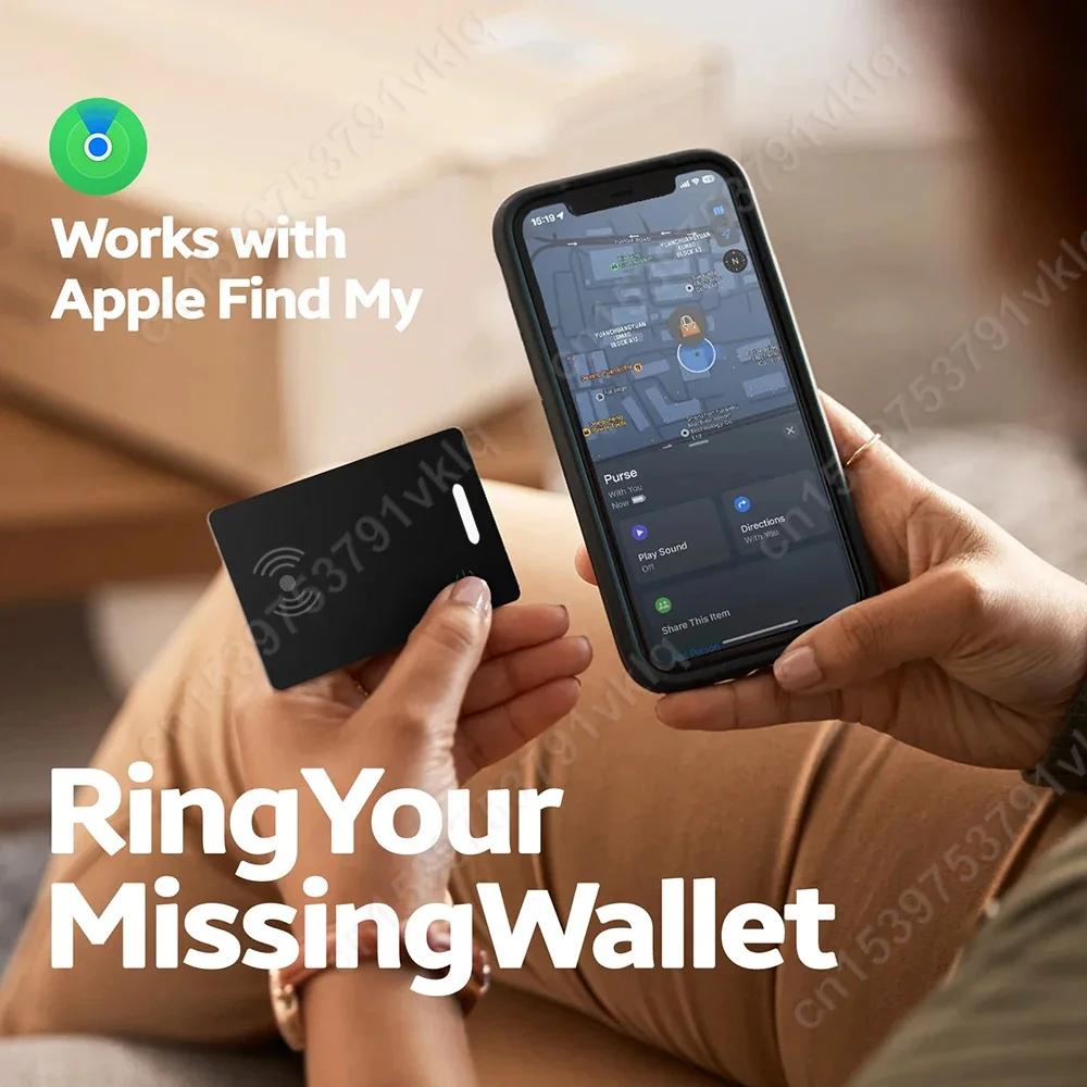 Wireless Charging Smart Card Wallet Finder Bluetooth Anti-Lost Device Smart Tag Item Finder for Iphone Device Apple Find My APP