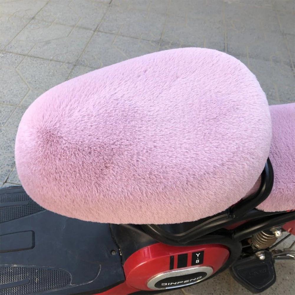Plush Electric Bicycle Seat Cushion Cover Motorcycle Saddle Soft Seat Covers Cycling Cushion Saddle Comfortable Winter Pad