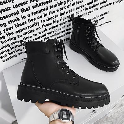 Nouvelles Chaussures Homme 2024 Bottes en Cuir Zhongbang Style Anglais pour Homme Semelle Épaisse Costume de Travail Bottes de Mode