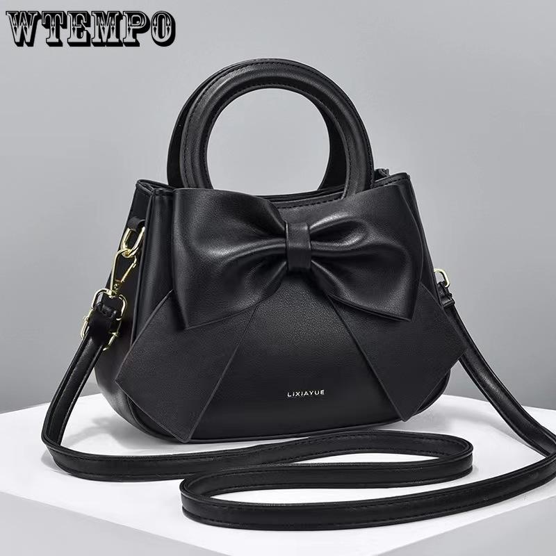 Moda Color Sólido Lazo Cremallera Bolso Pequeño Bolso de Mano Pequeño para Damas