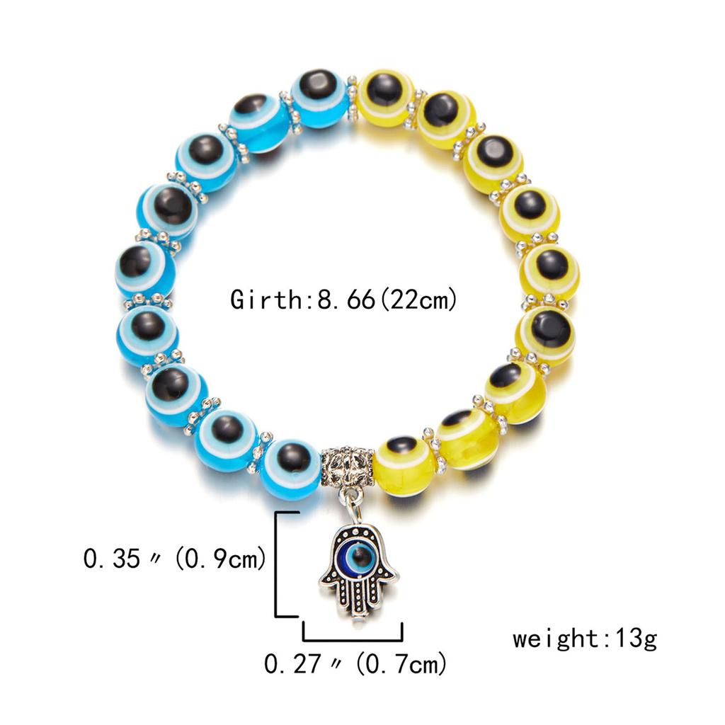 Vintage Classic Turkish Lucky Evil Eye Bracelet For Women Men Blue Evil Eye Palm Butterfly Owl Elaphant Pendant Bracelet Jewelry