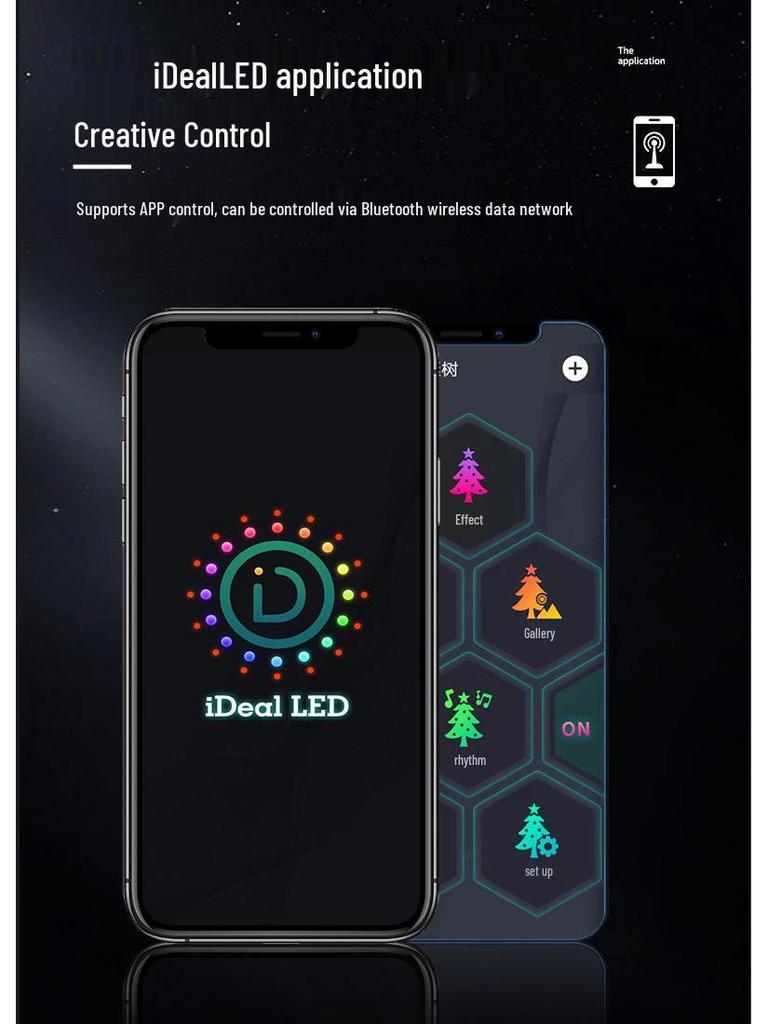 APP-Controlled LED Color-Changing Christmas Tree Lights with Bluetooth, PVC Neon String, Holiday Decoration, and Adjustable Atmosphere Lighting