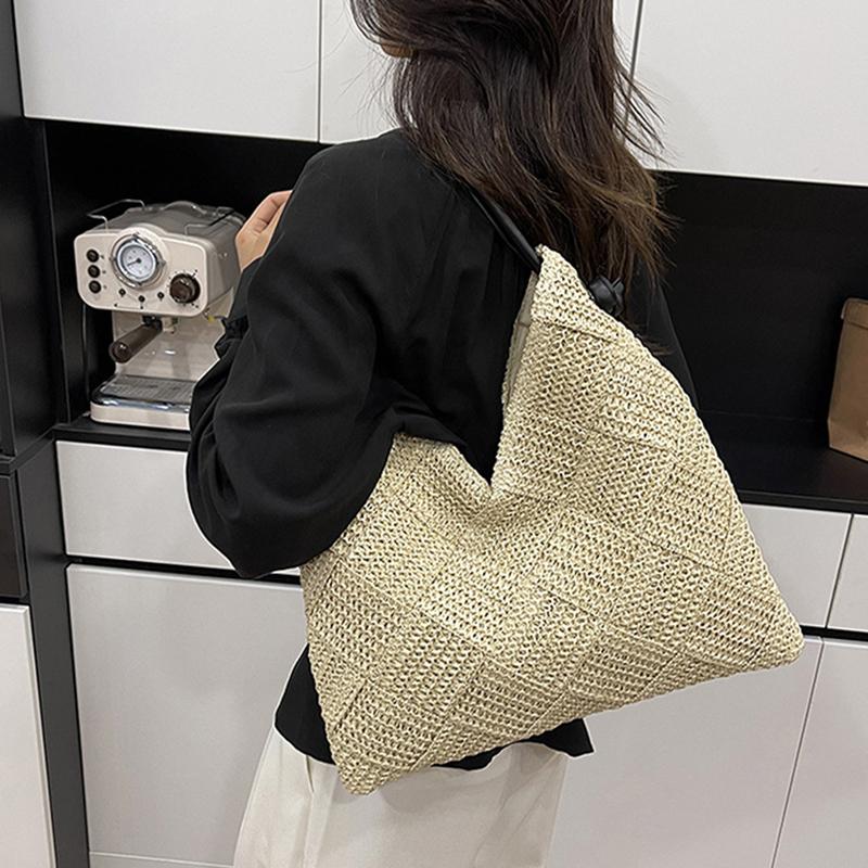 Women's Shoulder Bags Casual Wicker Woven Ladies Handmade Totes Large Capacity Summer Beach Female's Shopper Handbag
