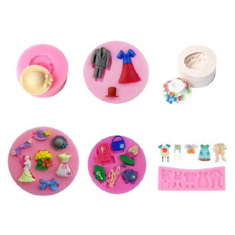 Silicone Mold Chocolate Hats Clothes Fondant Cake Candy Soap Moulds for Decor