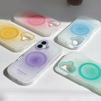 Case de Telefone Coreano Fofo Para Magsafe Tinta Salpicada Para iPhone 17 16 15 14 13 Pro Max Anti-Queda À Prova de Choque Capa Protetora Macia