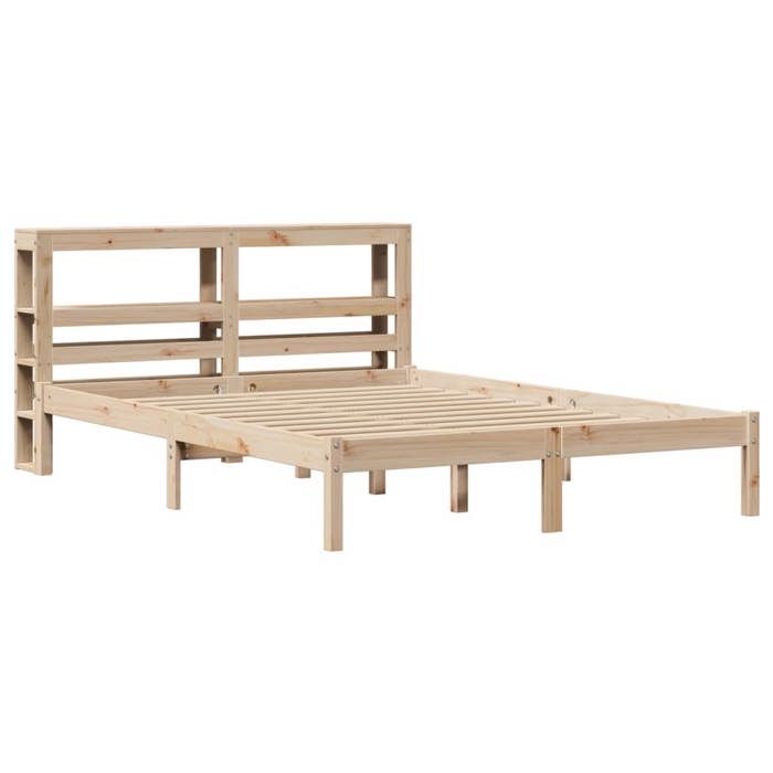 VidaXL Cadre de lit avec tête de lit 120x200 cm bois de pin massif, lit, meuble de chambre à coucher, lit en bois, lit 3305720