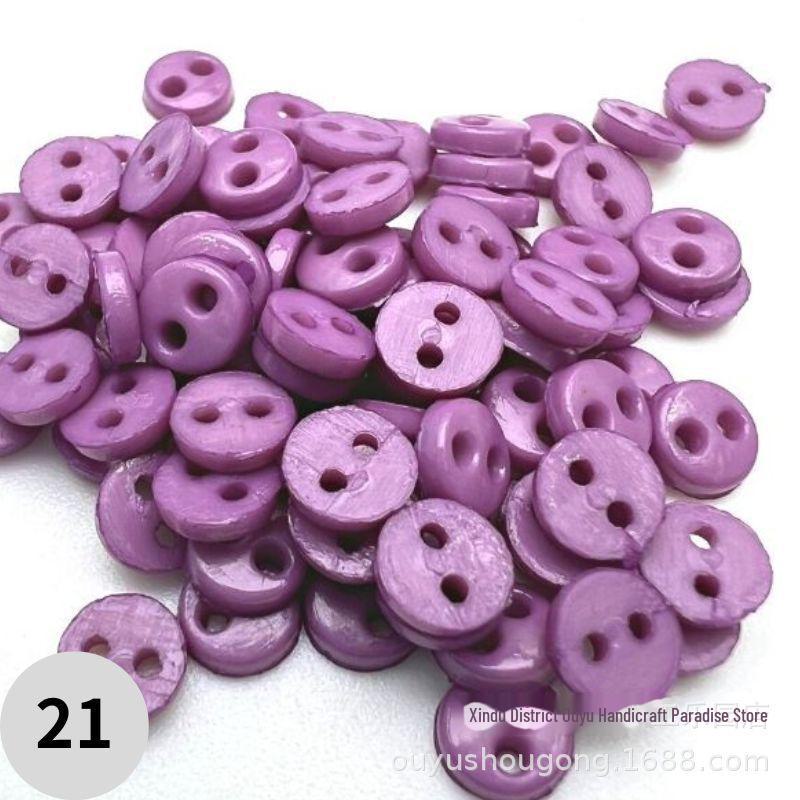 4mm Dual-Eye Plastic Buckle with Edge Button for DIY Felt Doll Accessory