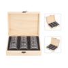 30 Grid Commemorative Box, Wood Storage Case with Retro Lock and Fitted Foam Pads, for Collecting Displaying In